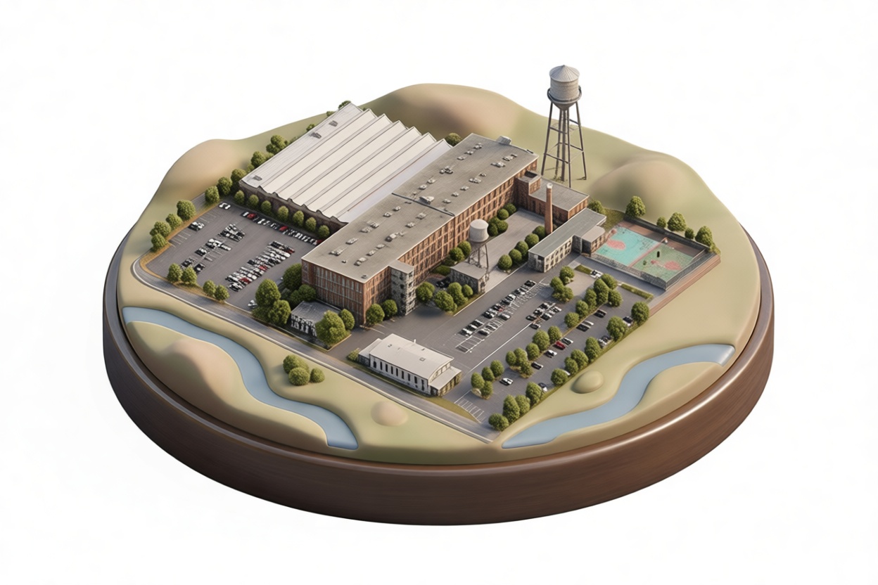 Industrial Factory Model free 3D printable STL