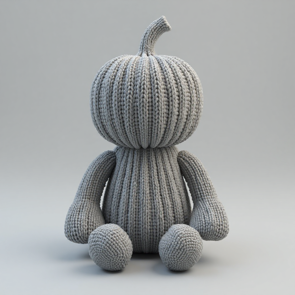 Knitted Halloween Pumpkin Figurine free 3D printable STL