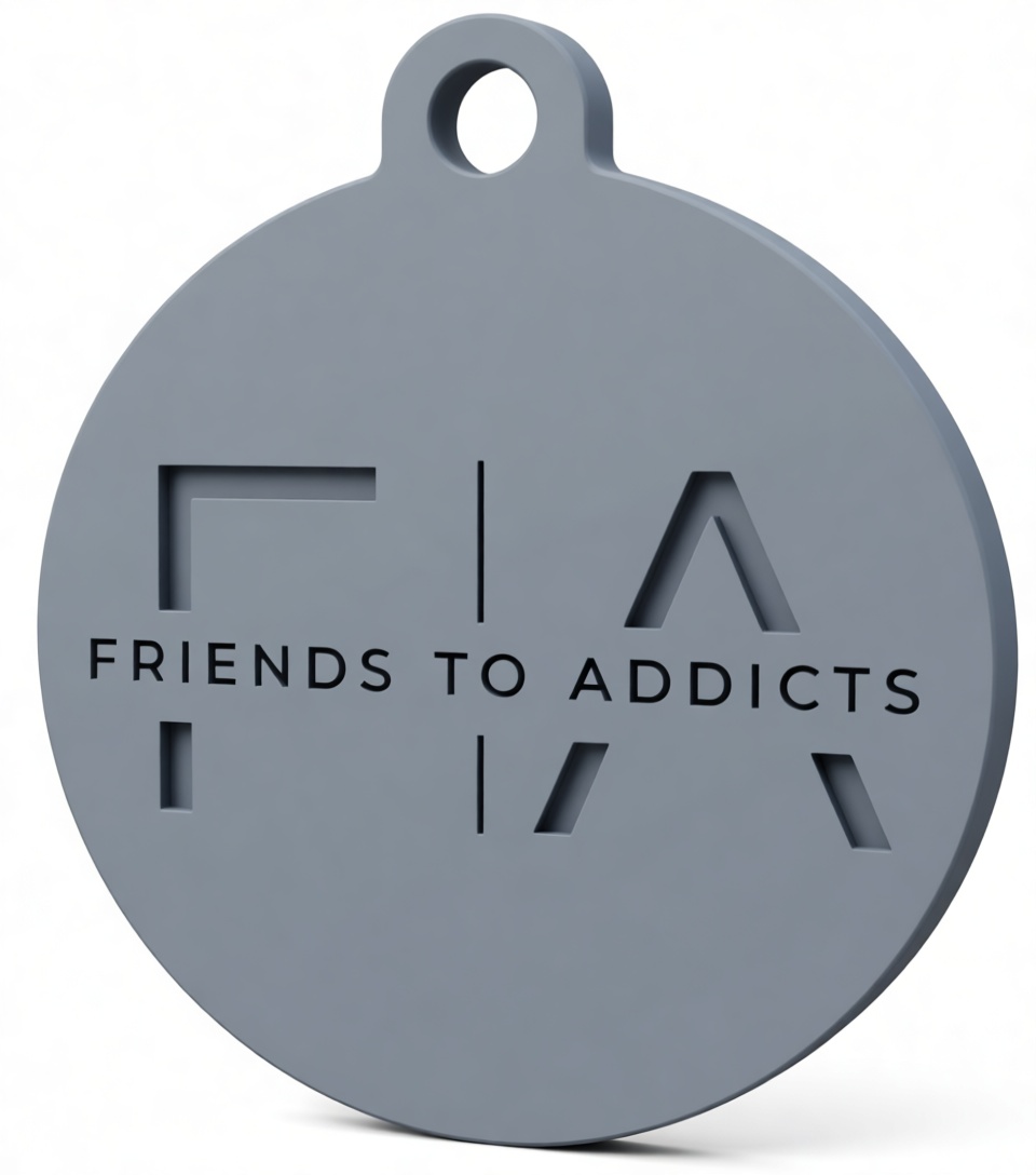 Friends to Addicts Keychain free 3D printable STL
