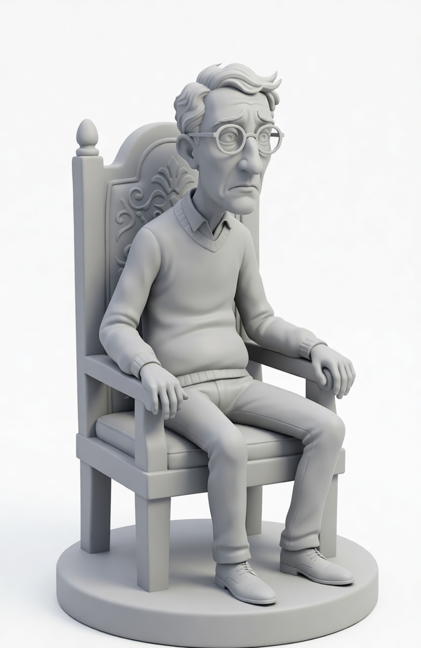 Sad Older Man Figurine free 3D printable STL
