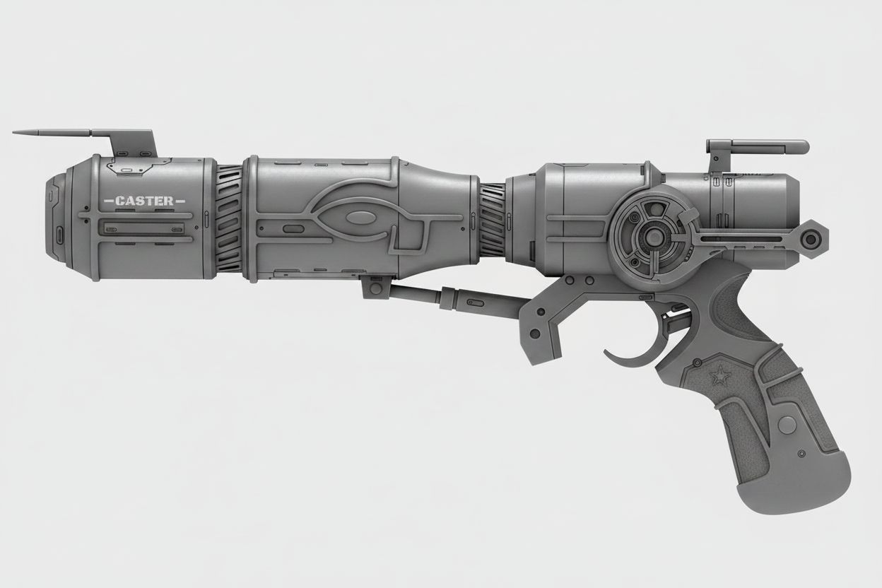 Caster Sci-Fi Pistol free 3D printable STL