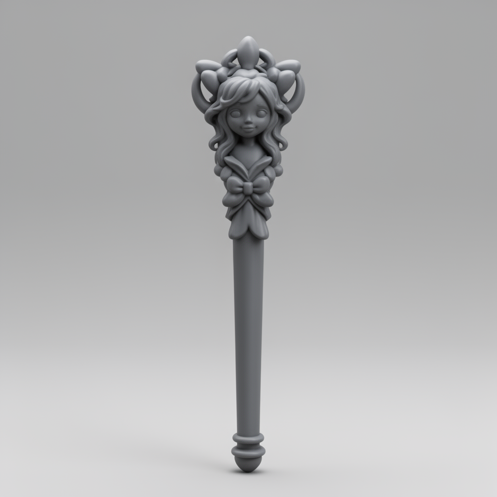 Girlie Magical Wand free 3D printable STL