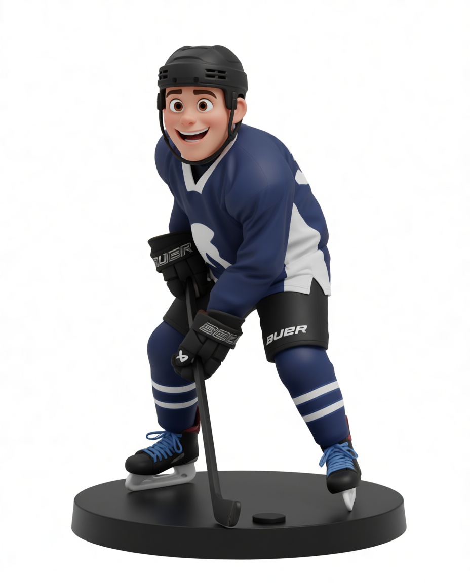 Animated Hockey Player Figurine free 3D printable STL