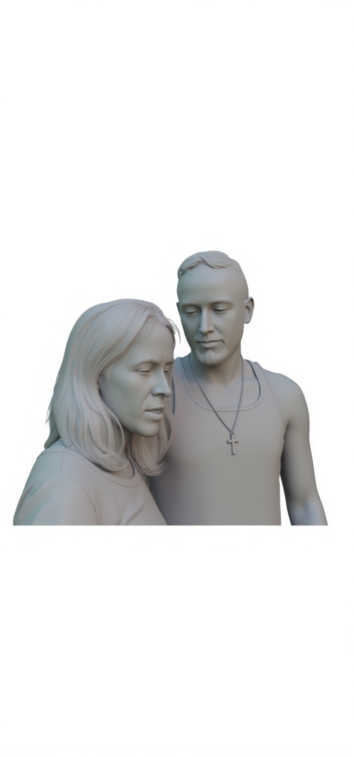 Couple Portrait Bust free 3D printable STL