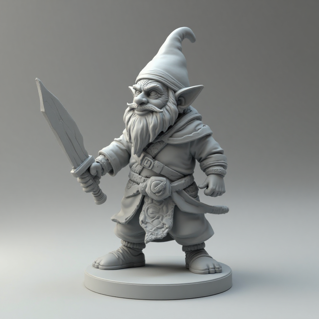 Gnome Monk Figurine free 3D printable STL