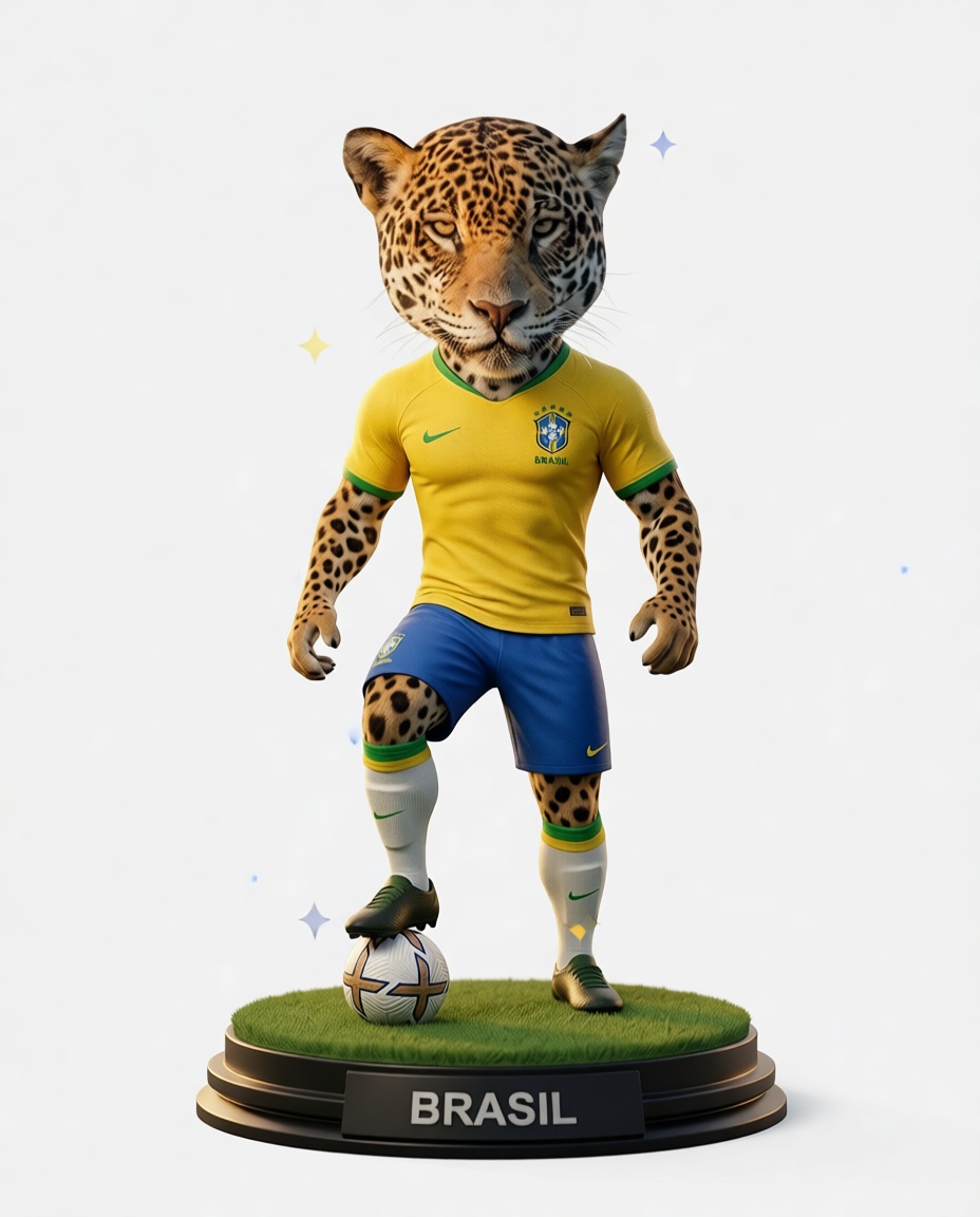 Brazil Jaguar Footballer Figurine free 3D printable STL