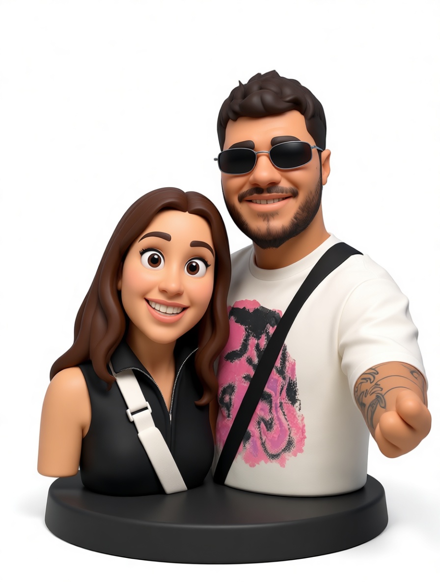 Couple Selfie Bust free 3D printable STL