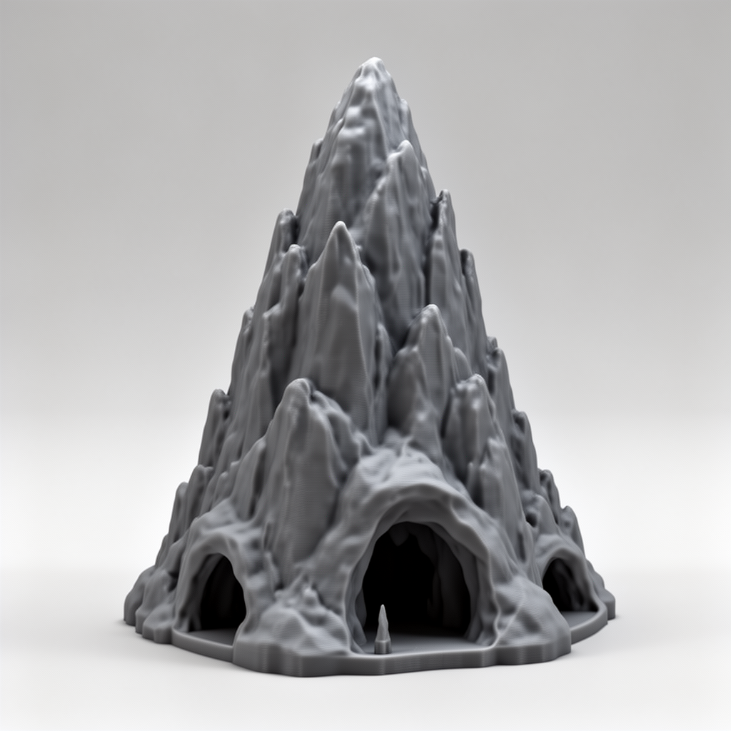 Tall Mountain Terrain Model free 3D printable STL