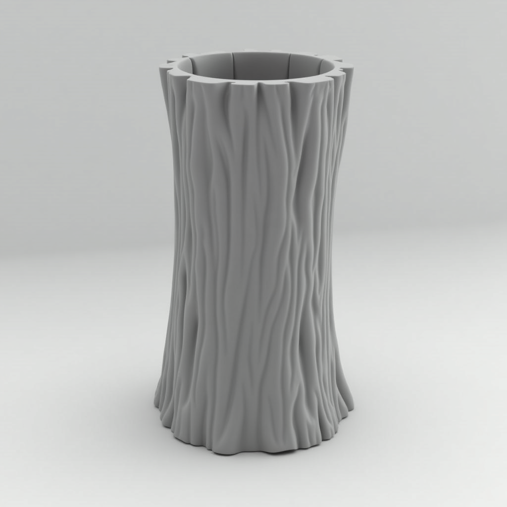 Tree Trunk Vase free 3D printable STL