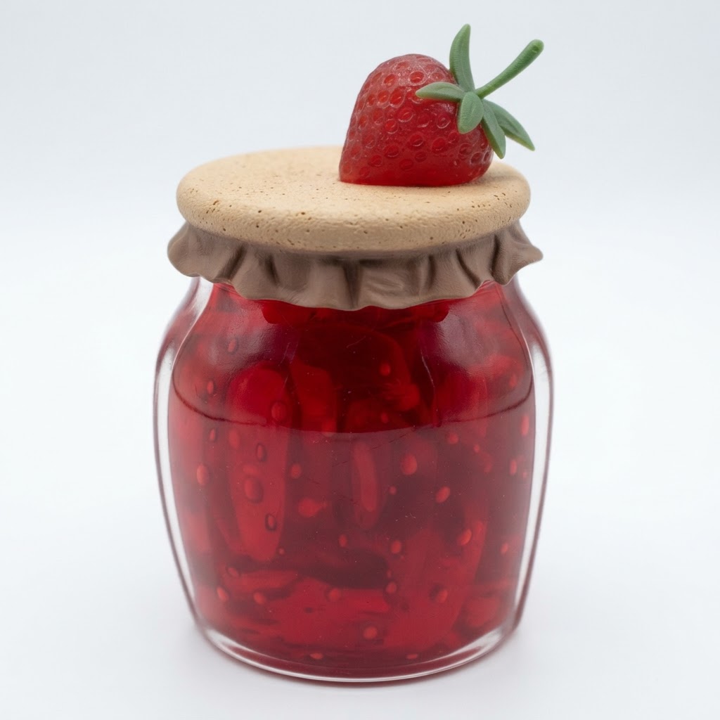 Strawberry Jam Jar Figurine free 3D printable STL