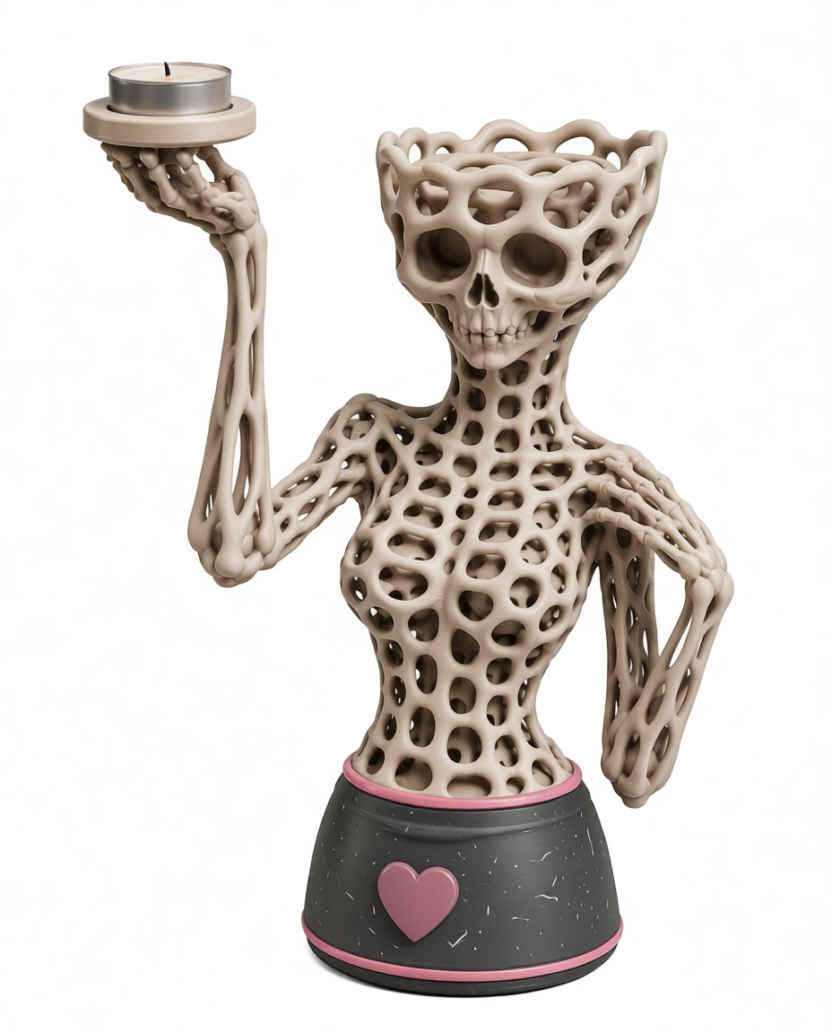 Abstract Skeleton Candleholder free 3D printable STL