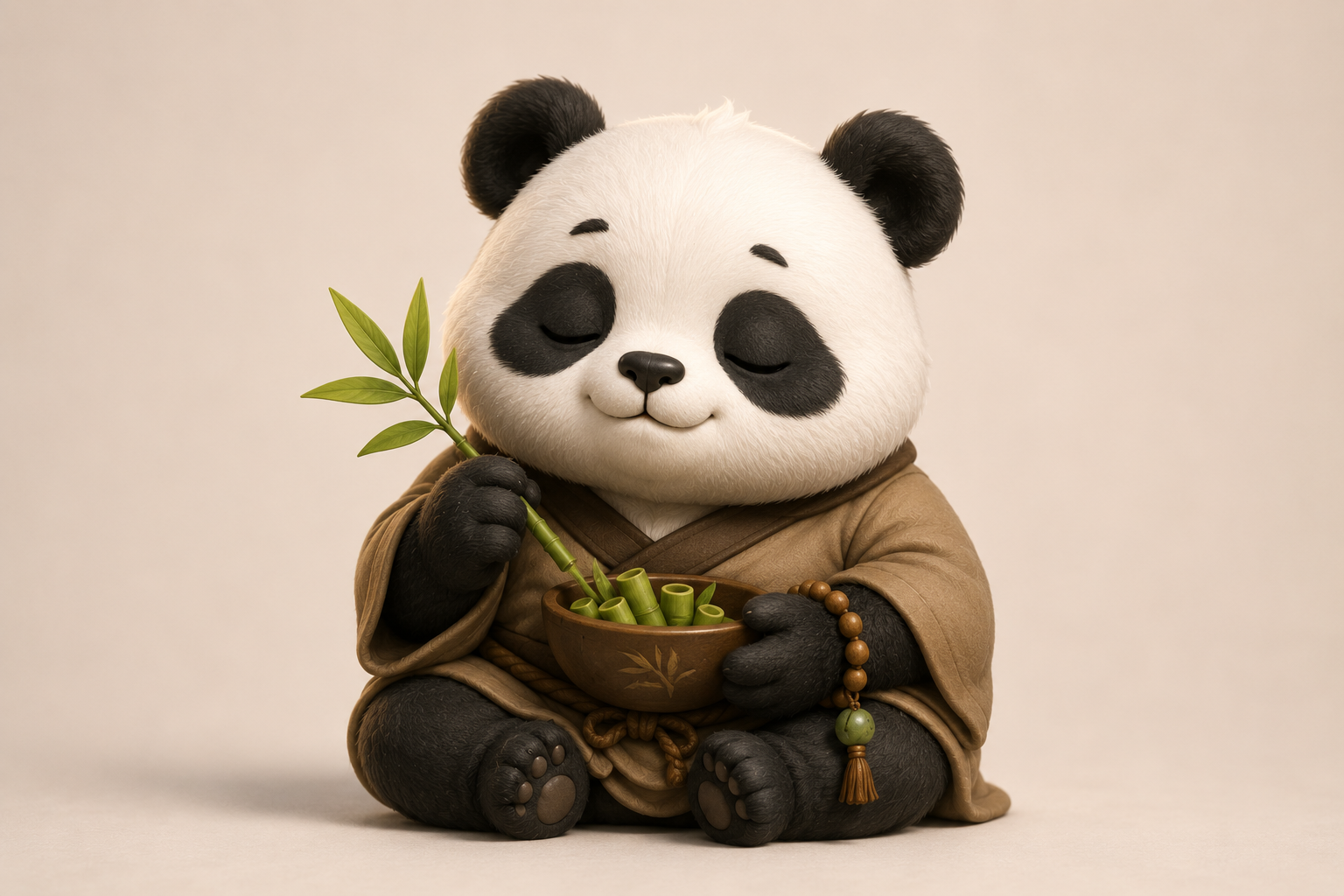 Meditating Panda Figurine free 3D printable STL