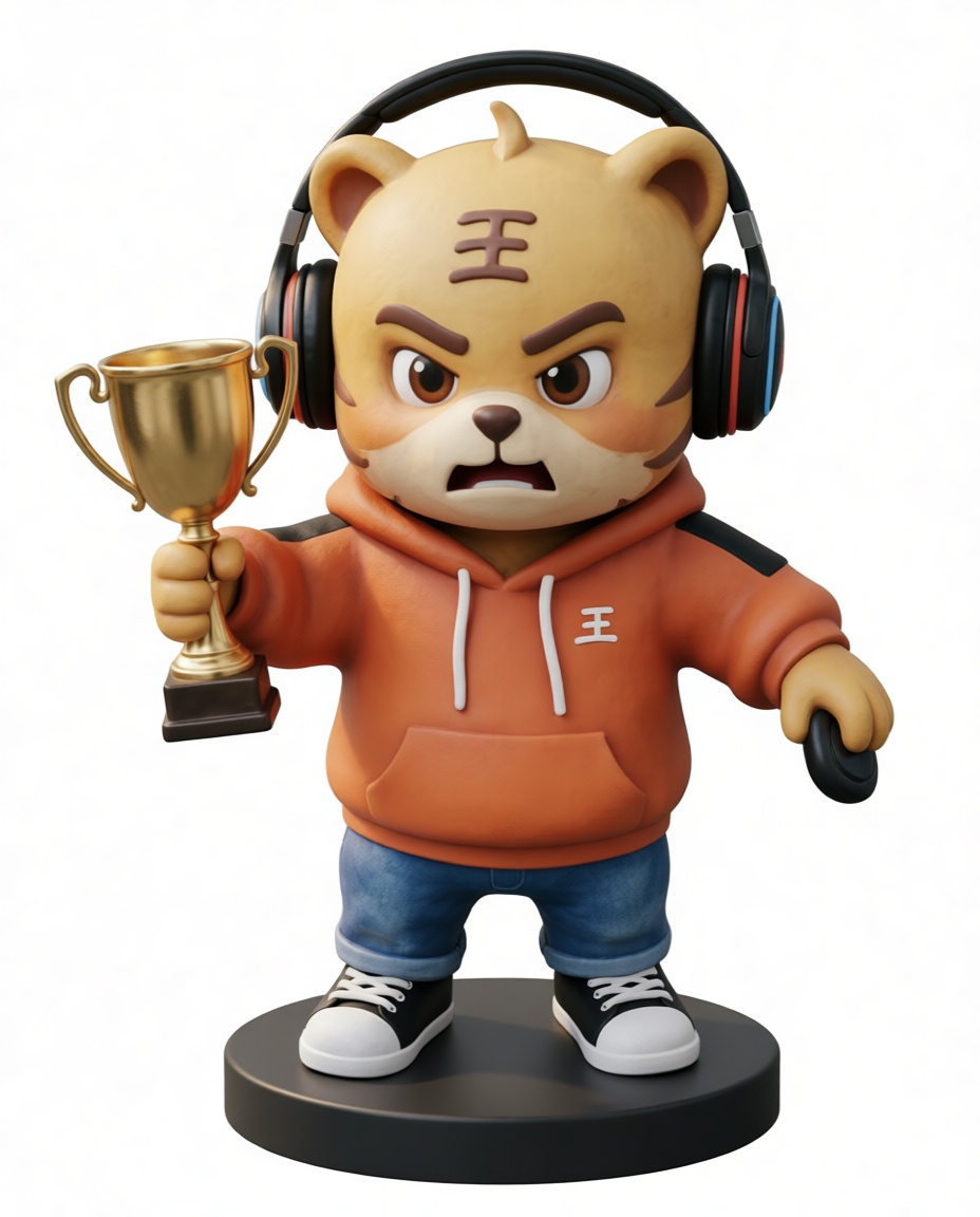 Angry Tiger Cub Figurine free 3D printable STL
