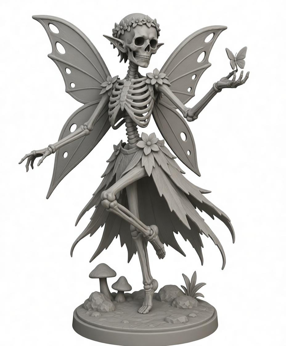 Skeleton Fairy Figurine free 3D printable STL