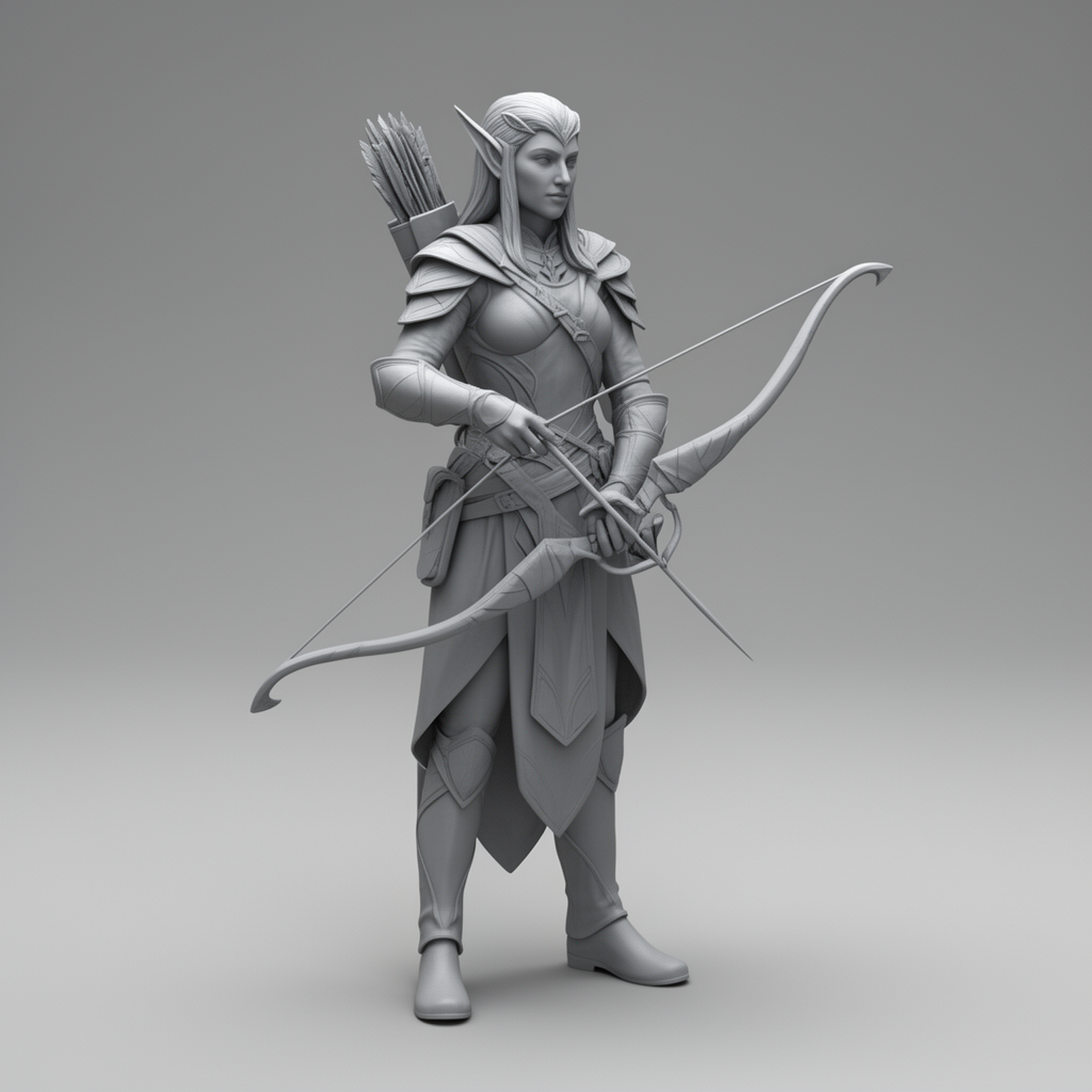 Elven Ranger Figurine free 3D printable STL