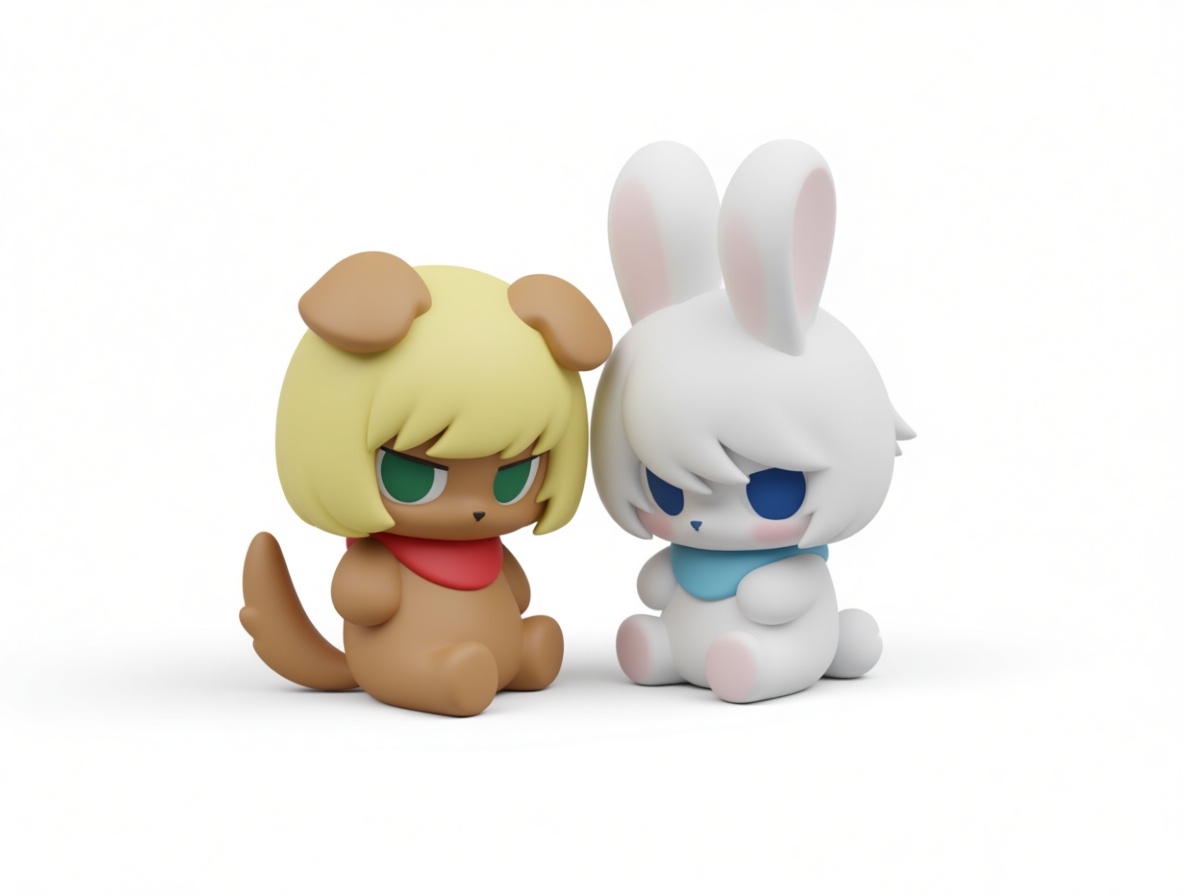 Dog and Bunny Figurines free 3D printable STL