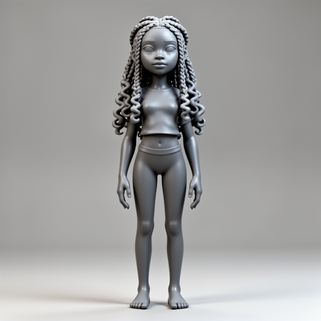 Black Girl Braids Bust free 3D printable STL