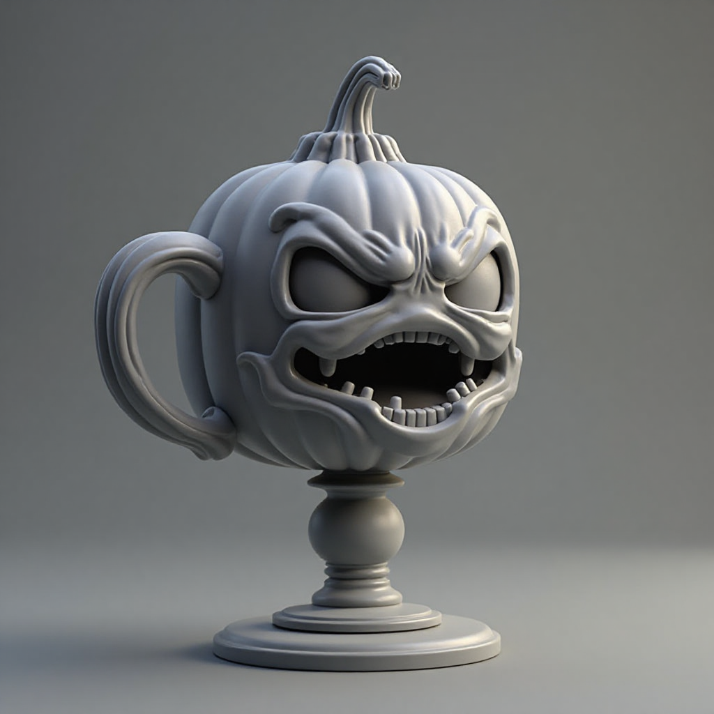 Pumpkin Head Mug Figurine free 3D printable STL