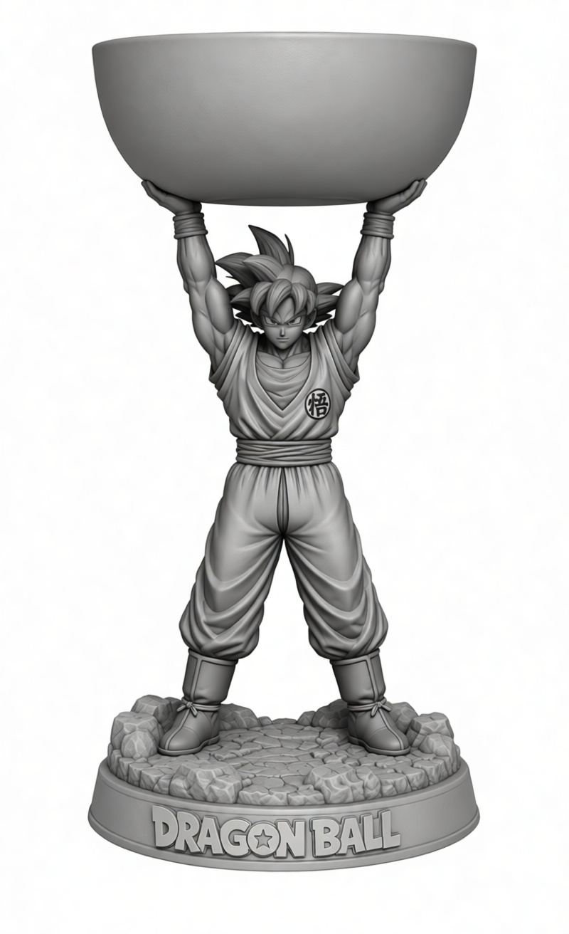 Goku Bowl Holder Figurine free 3D printable STL