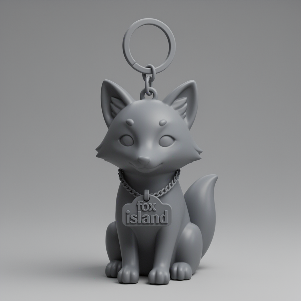 Fox Island Keychain free 3D printable STL