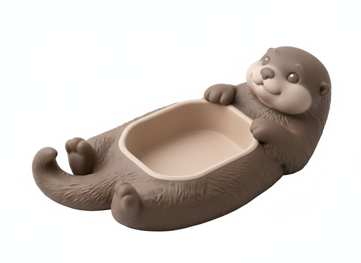 Otter Tray Figurine free 3D printable STL