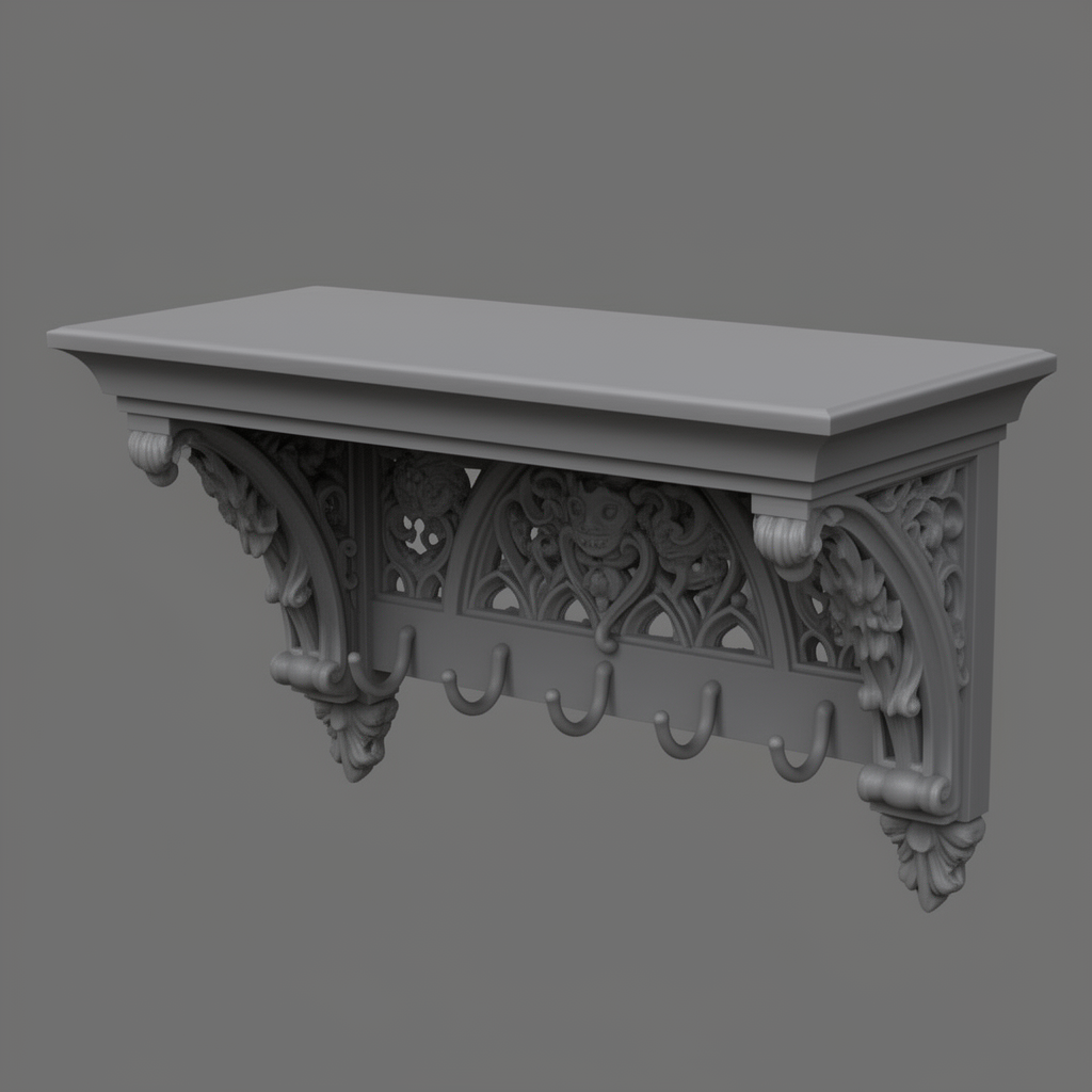 Gothic Wall Shelf free 3D printable STL