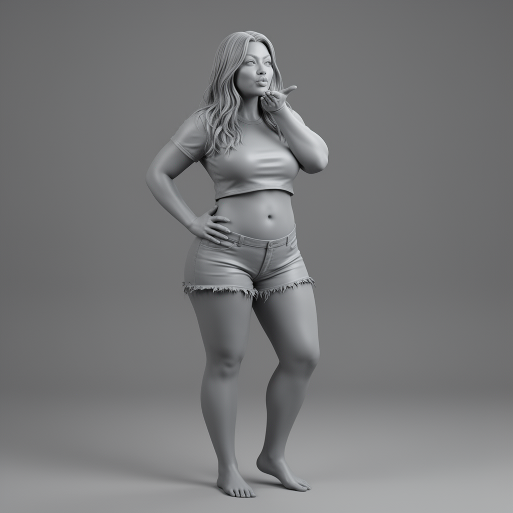 Curvy Woman Figurine free 3D printable STL