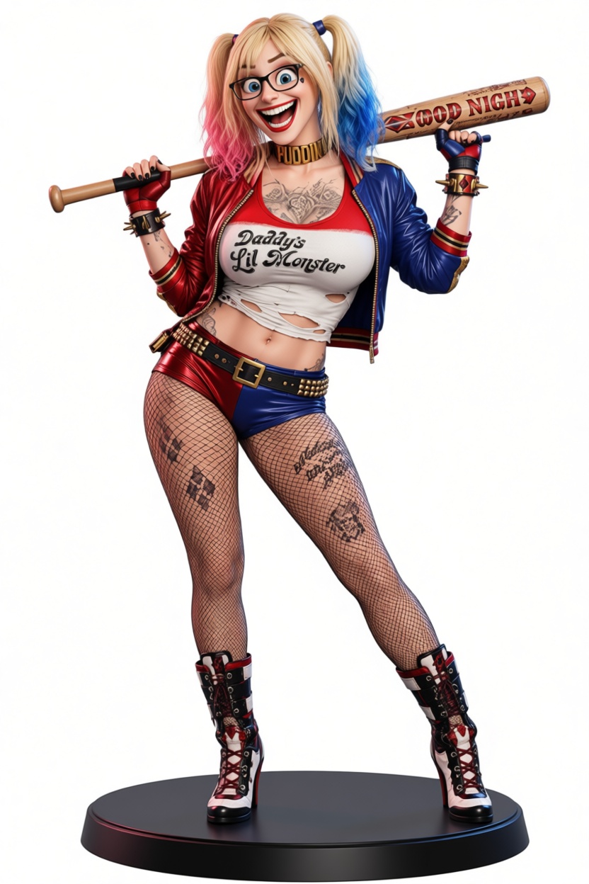 Harley Quinn Figurine free 3D printable STL