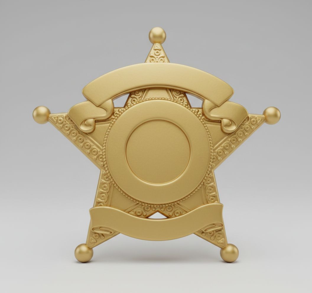 Sheriff Star Badge Model free 3D printable STL