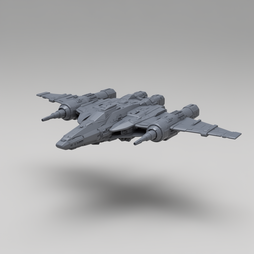Futuristic Spaceship Model free 3D printable STL