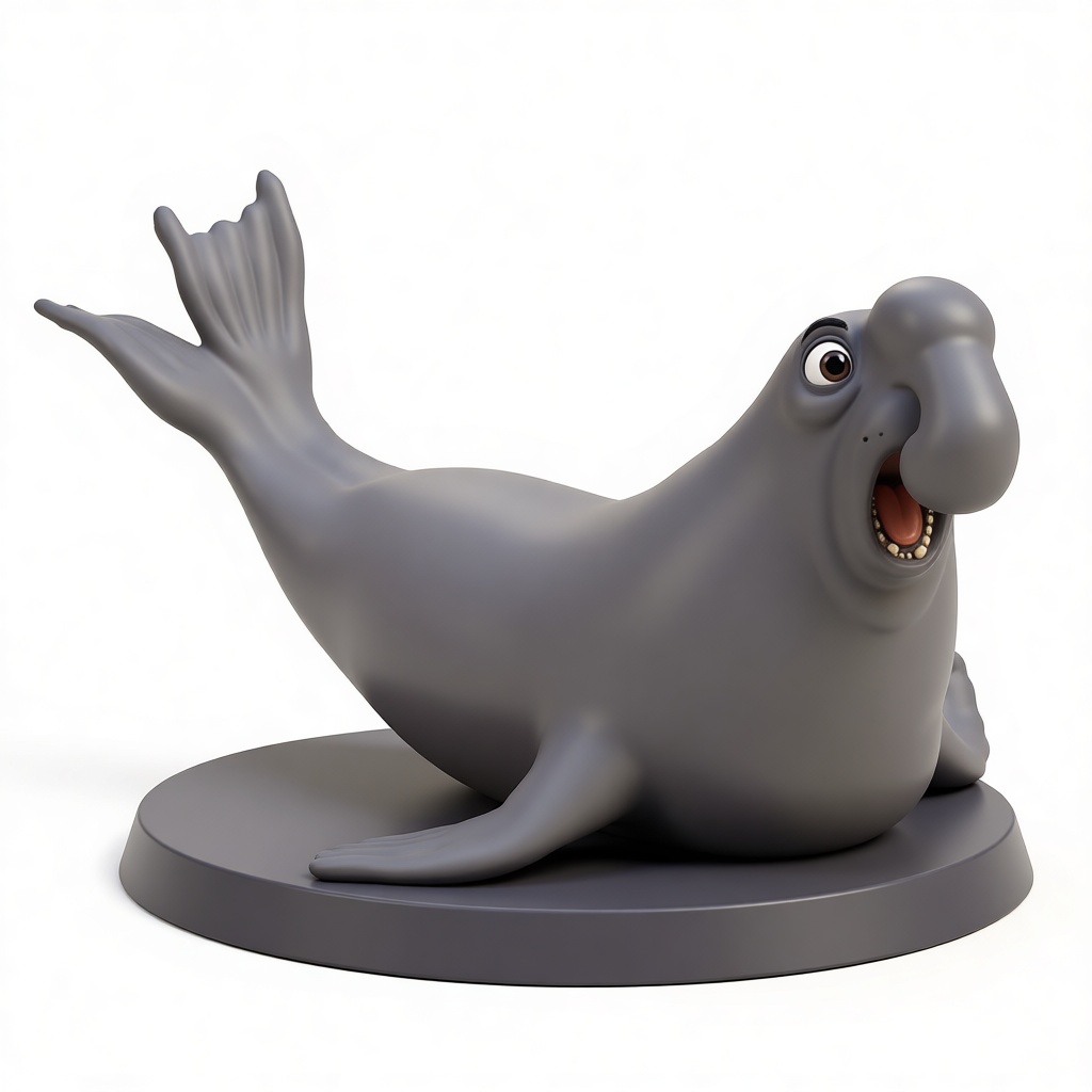 Cartoon Elephant Seal Figurine free 3D printable STL