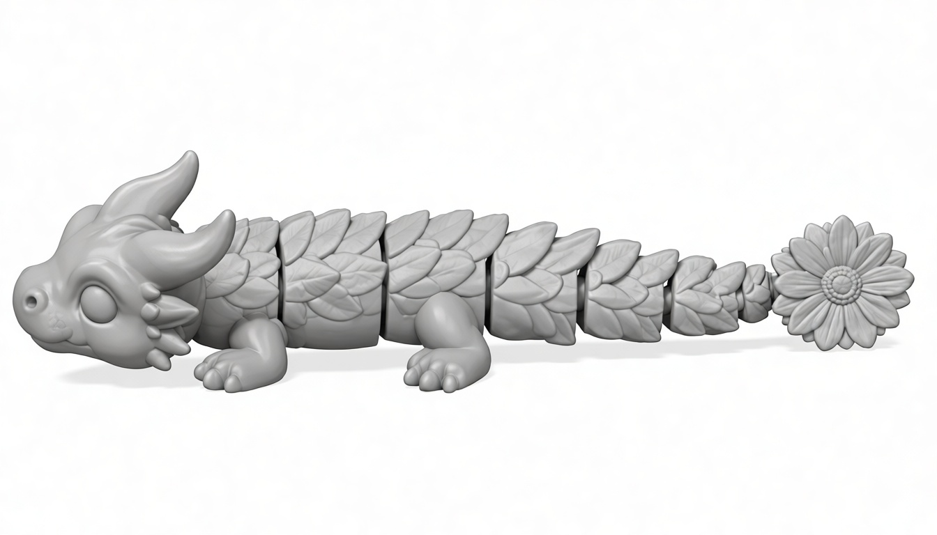 Floral Dragon Figurine free 3D printable STL