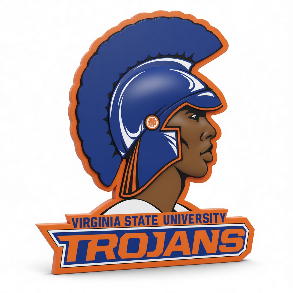Virginia State Trojans Logo free 3D printable STL