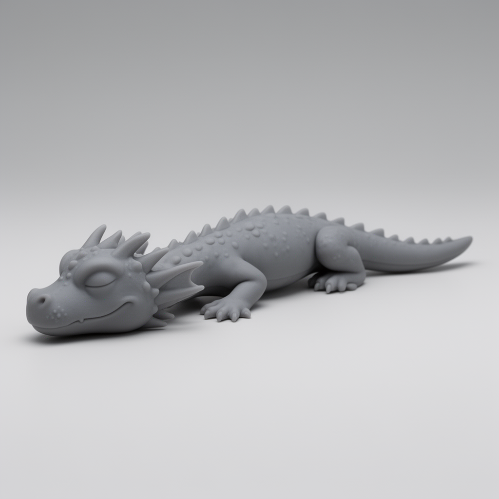 Sleeping Baby Dragon Figurine free 3D printable STL