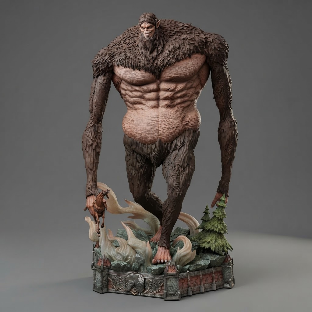 Wendigo Monster Statue free 3D printable STL