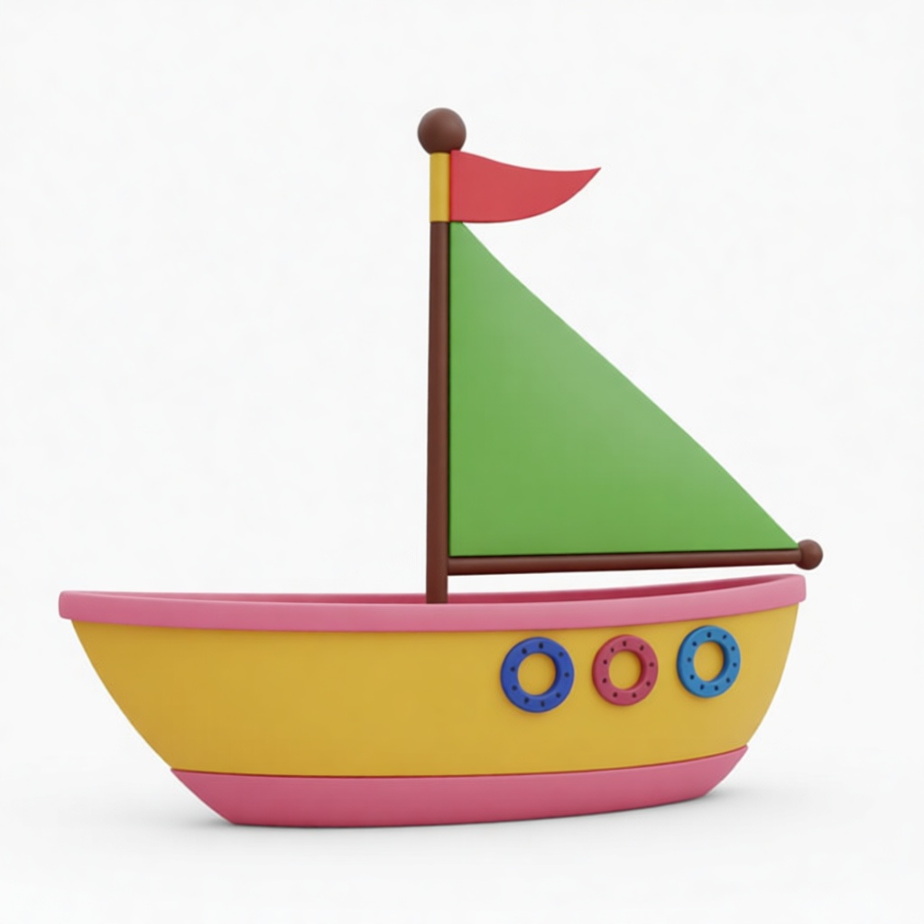Colorful Toy Sailboat Model free 3D printable STL