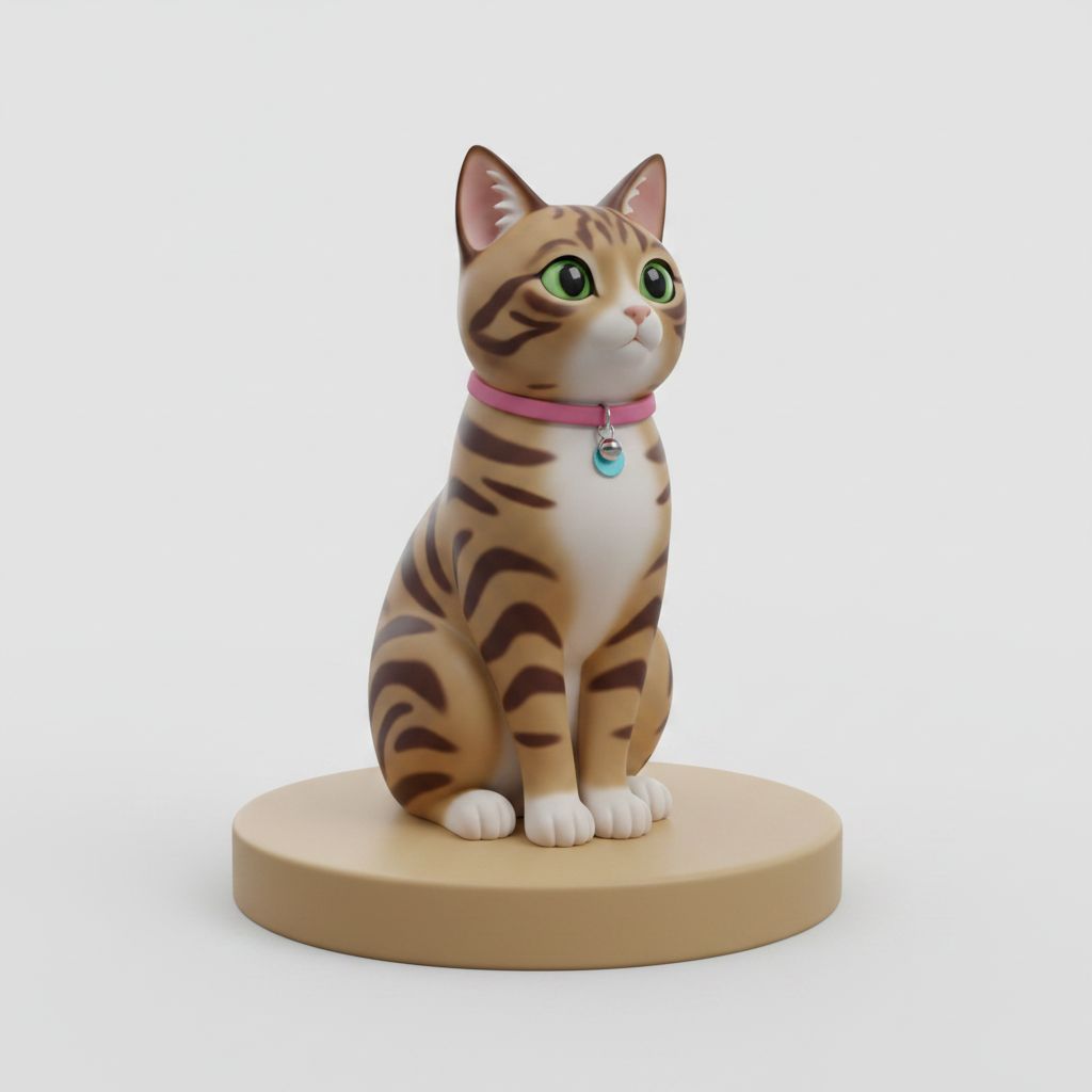 Tabby Cat Figurine free 3D printable STL