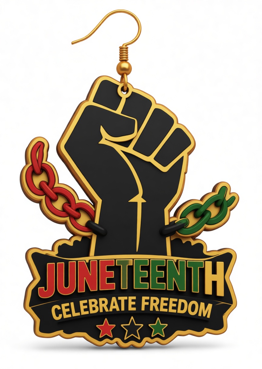 Juneteenth Freedom Earring free 3D printable STL