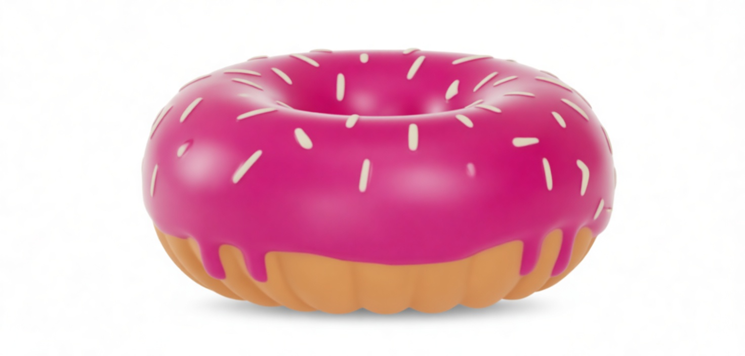 Pink Frosted Donut Model free 3D printable STL