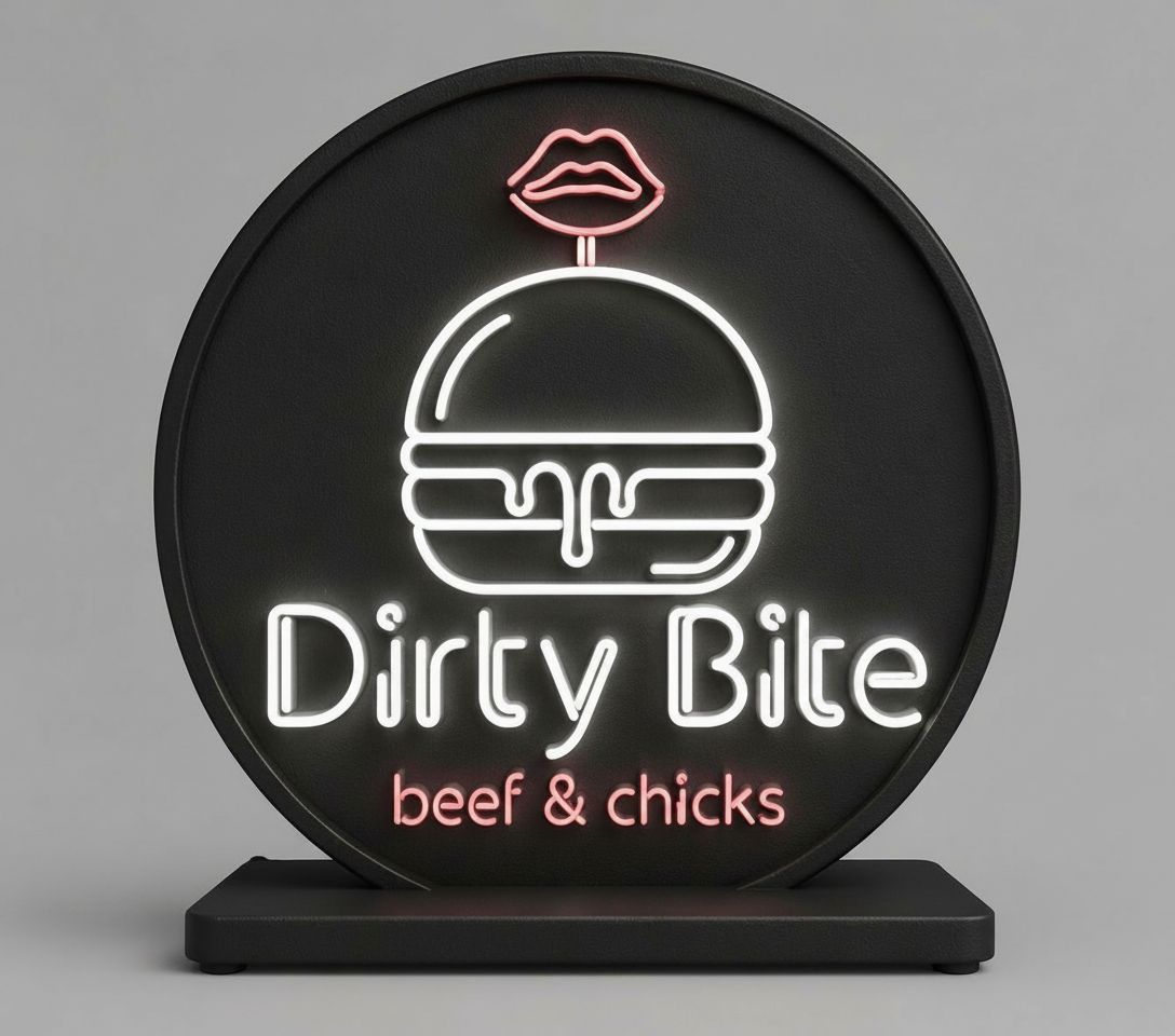 Dirty Bite Neon Sign free 3D printable STL