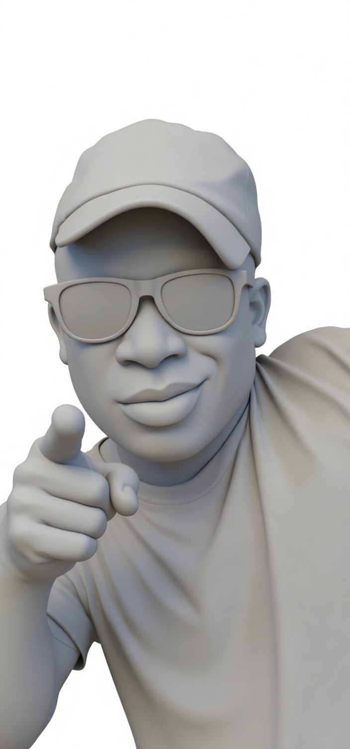 Cool Guy Pointing Figurine free 3D printable STL
