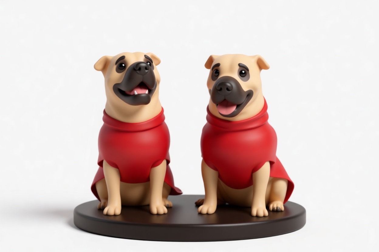 Pug Dog Figurines free 3D printable STL