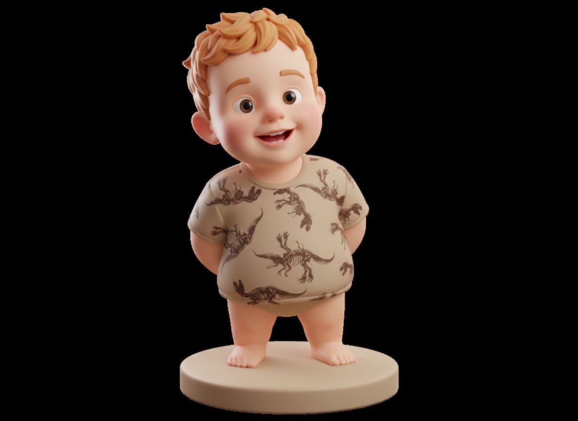 Cute Cartoon Boy Figure free 3D printable STL