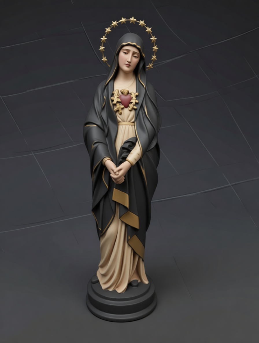 Virgin Mary Statue free 3D printable STL