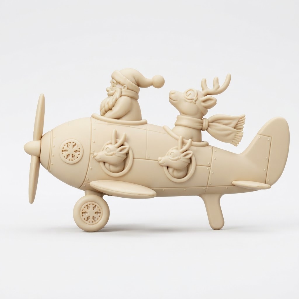 Santa Claus Airplane Figurine free 3D printable STL