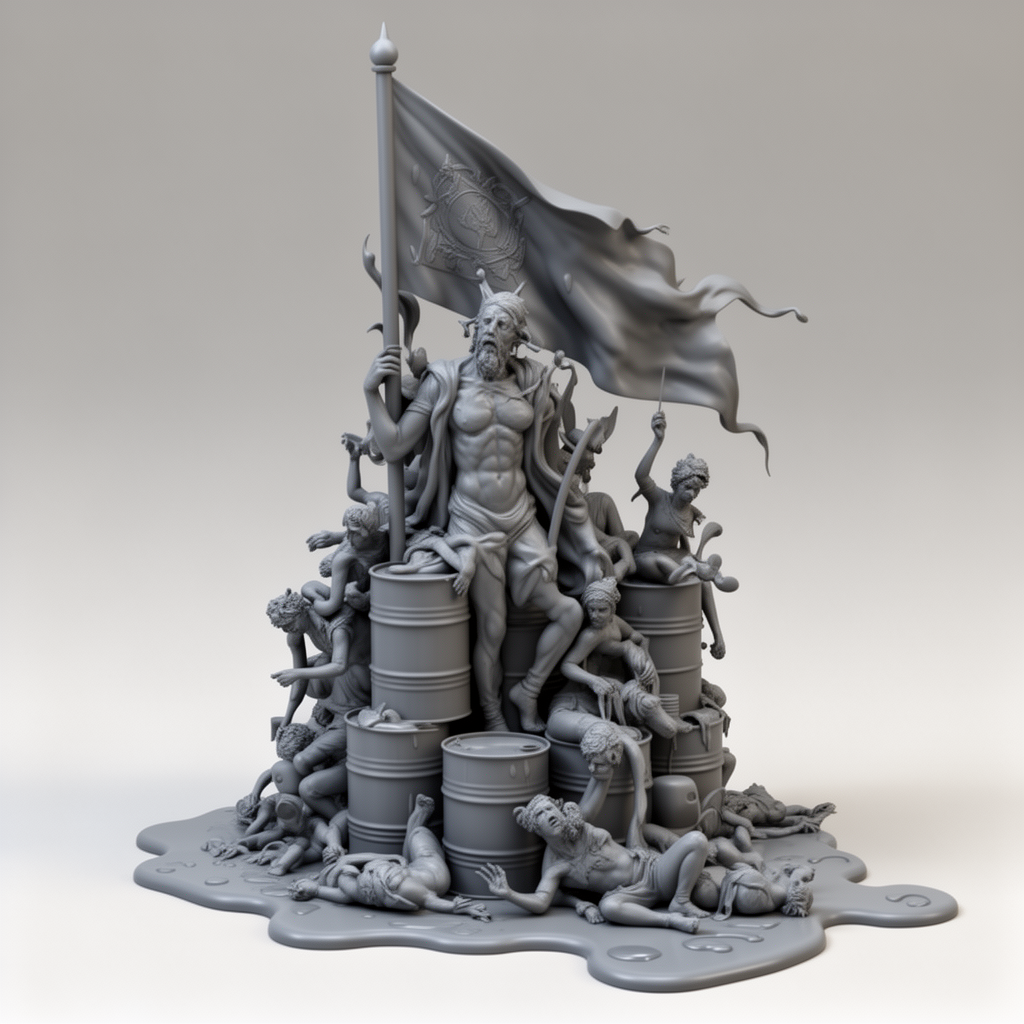 War Oil Victims Sculpture free 3D printable STL