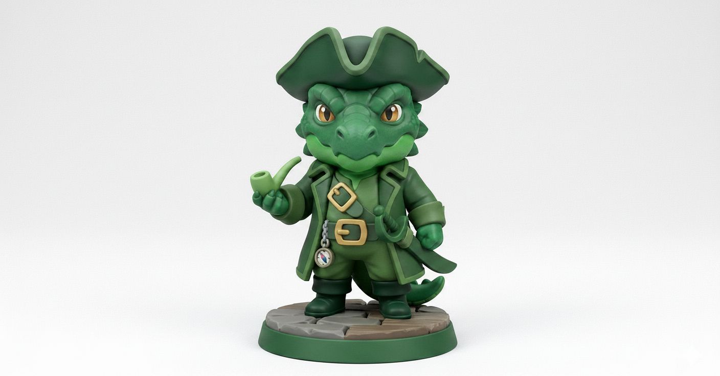 Pirate Crocodile Figurine free 3D printable STL