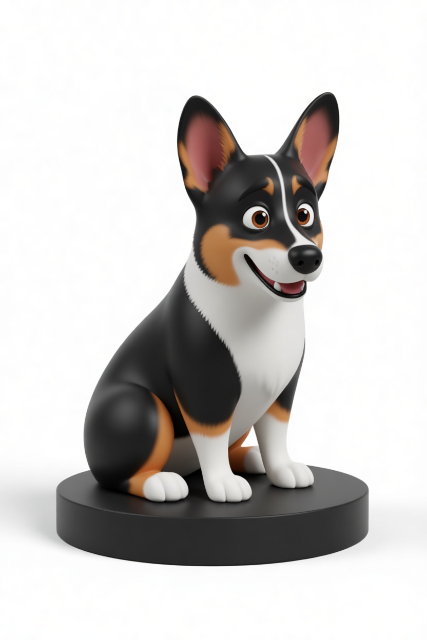 Tricolor Pembroke Welsh Corgi Figurine free 3D printable STL