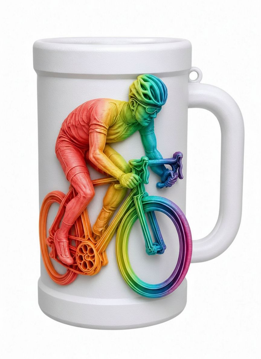 Cyclist Figurine Mug free 3D printable STL