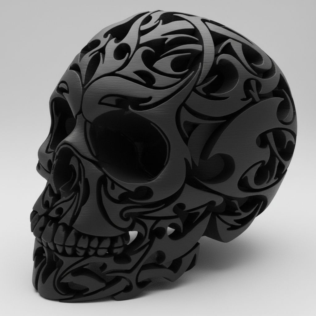 Ornate Skull Sculpture free 3D printable STL